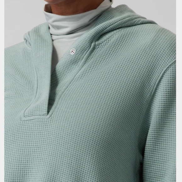 Athleta Womens Coaster Luxe Waffle Hoodie Minimalistic Grey, size Small Petite - Picture 12 of 14